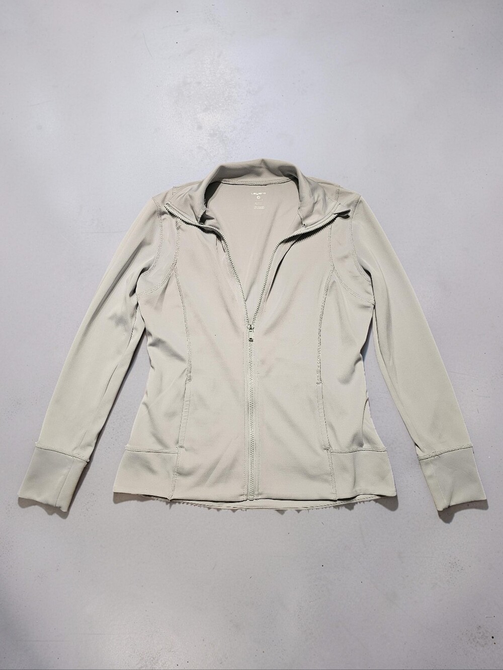 LAYER 8 Light Gray Full-Zip Athletic Jacket. Size M.Excellent Condition!